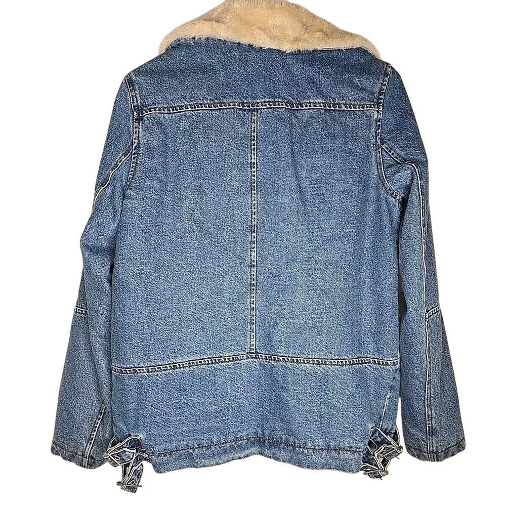 Reserved YFL Denim And Faux Fur Lined Jacket Eur 34 UK 6 US Small great Cond. - Picture 8 of 8